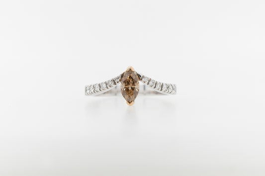 Engagement Ring with Marquise Champagne V