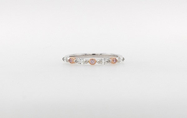 Wedding Ring Marquise and Pink Diamonds