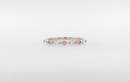 Wedding Ring Marquise and Pink Diamonds