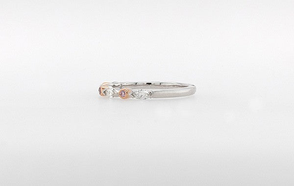 Wedding Ring Marquise and Pink Diamonds