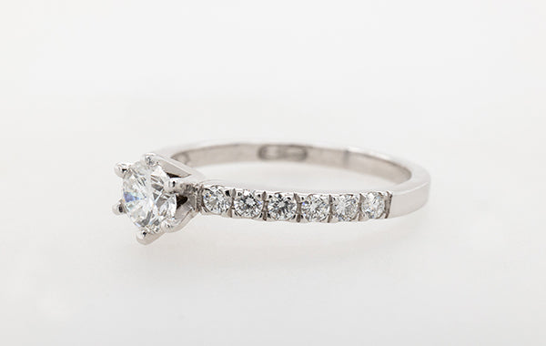 18W Diamond Engagement Ring 0.51ct E SI1