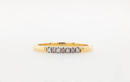 Platinum Wedding Ring with Pink Diamonds