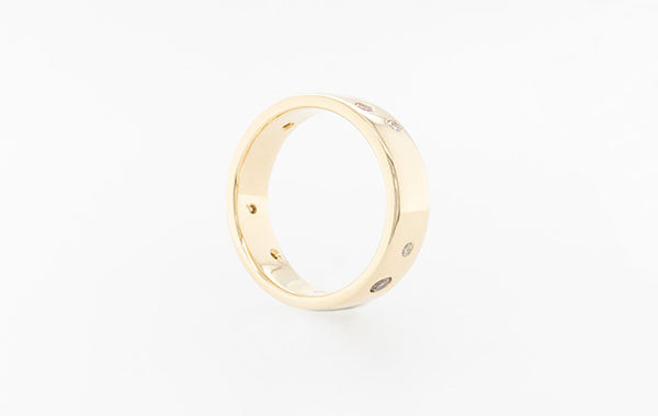 Wedding Ring Pink, Champagne & White Diamonds