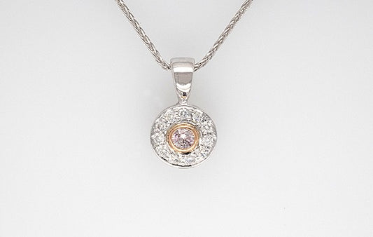 Pink Diamond Pendant 0.10ct 7PR 18WR