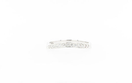 Wedding Ring Pave Millgrain Diamond 18W
