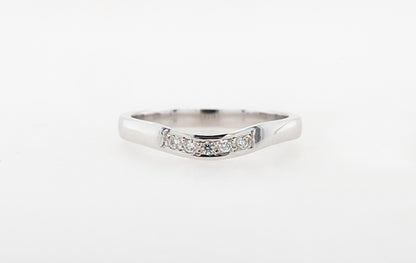 Wedding Ring Curved Diamond 18W 2