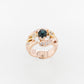 Australian Sapphire, Champagne & White Diamond Ring