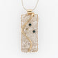 Knitted Pendant Teal Tourmaline, Champagne Diamond 