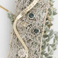 Knitted Pendant Teal Tourmaline, Champagne Diamond 
