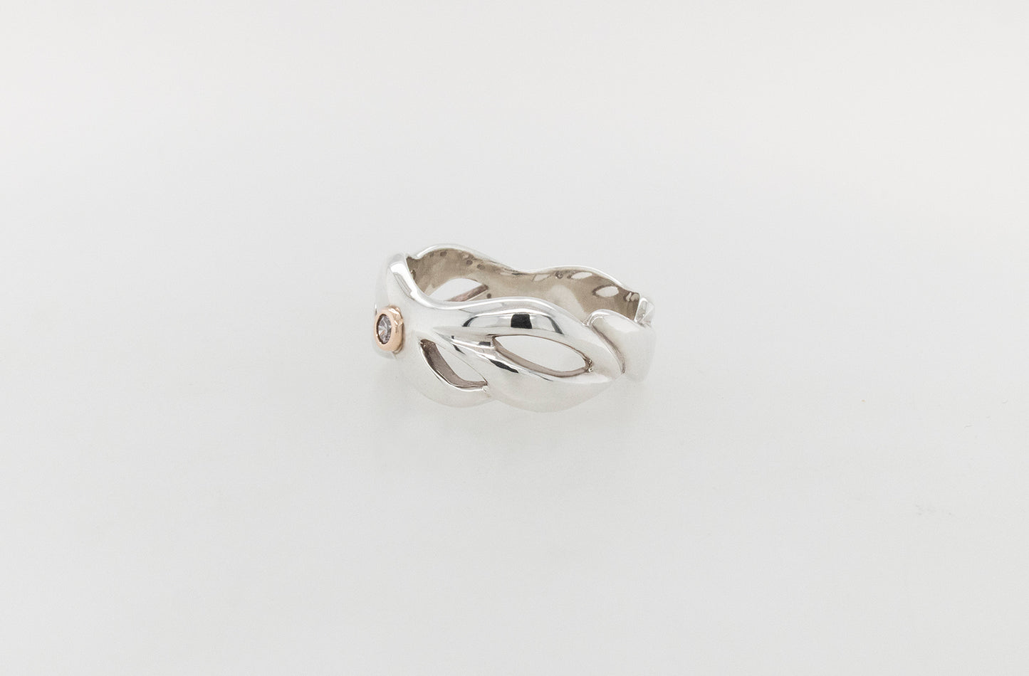 Pink Diamond Ring Silver and Rose