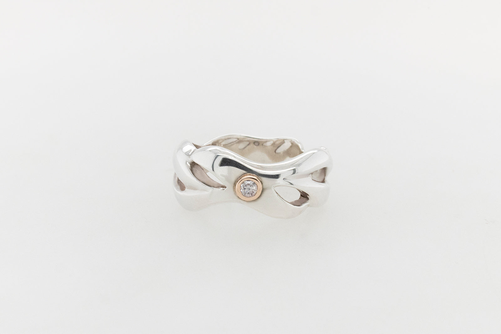 Pink Diamond Ring Silver and Rose