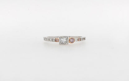 Pink Diamond Ring Princess Cut 