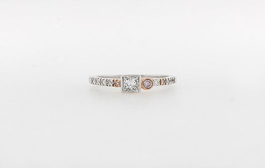 Pink Diamond Ring Princess Cut 