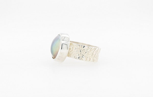Mabe Embossed Band Ring SS