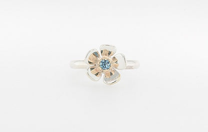 Geraldton Wax with Aquamarine Ring SS 9Y
