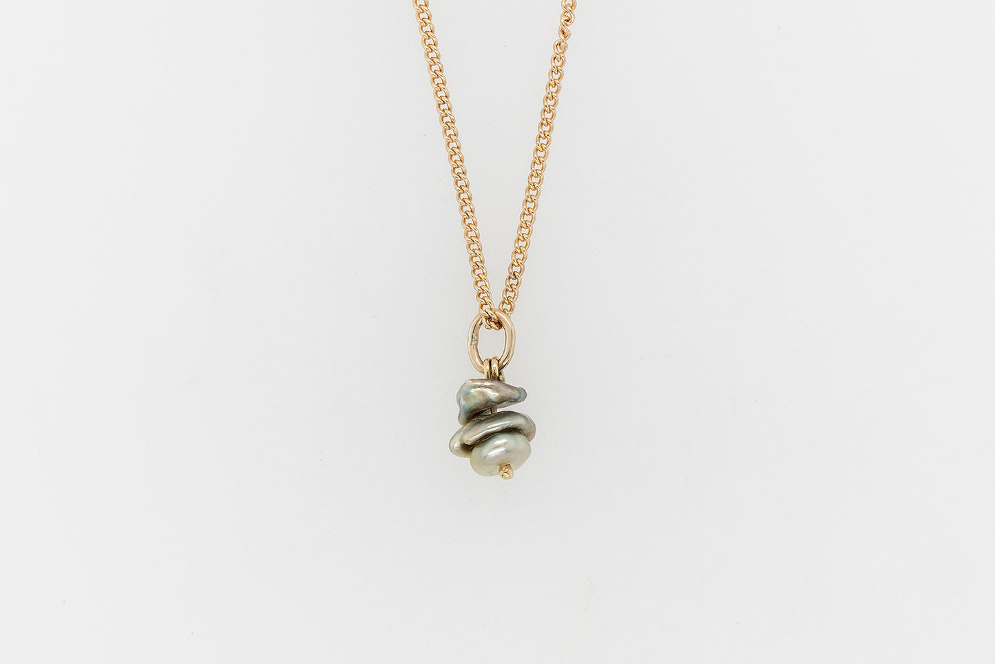 Keshi Stacked Pendant 9Y