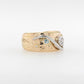 Diamond & Aquamarine Embossed Ring