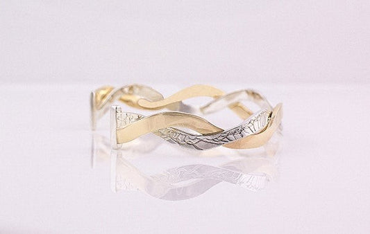 Bangle Gold & Silver Entwined Embossed