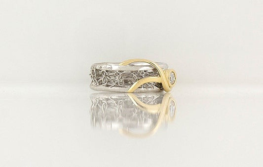 French Knitted Argyle Diamond Ring