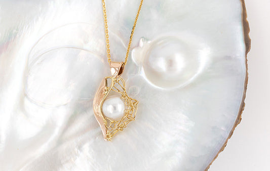 Akoya Pearl French Knitting Pendant