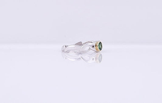 Tourmaline Green & Diamond Ring  2