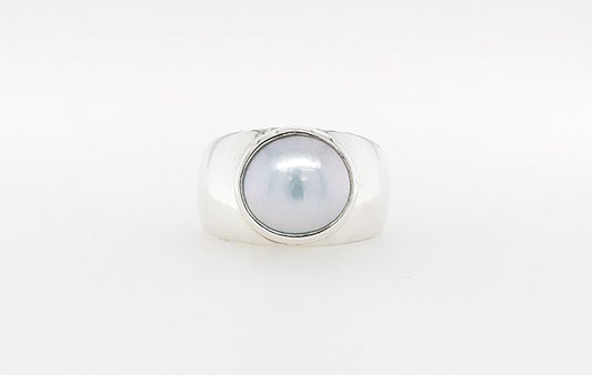 Mabe Pearl Ring Wide Band 