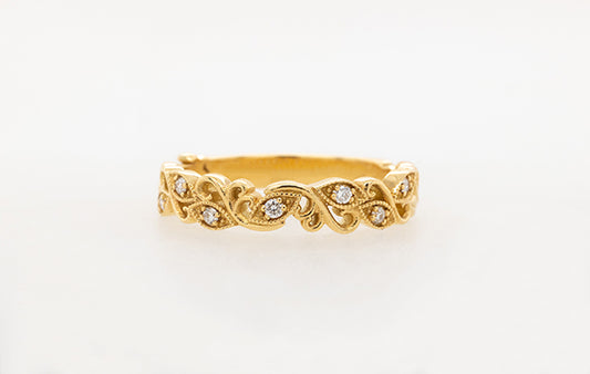 Wedding Ring Filigree with Diamonds