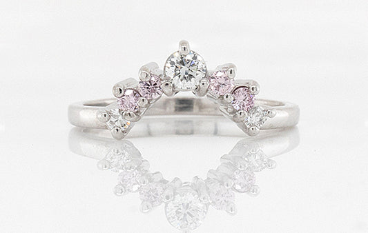 Wedding Ring Pink Diamond Tiara