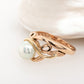 Natural Akoya Pearl Vine Ring with Diamond