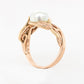Natural Akoya Pearl Vine Ring with Diamond