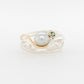 Akoya Pearl Natural & Green Sapphire Ring