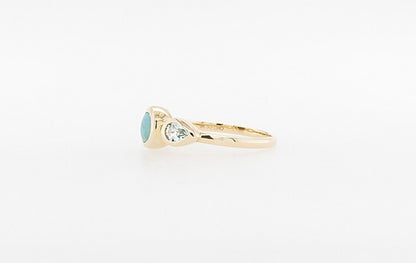 Opal & Pear Aquamarine Ring