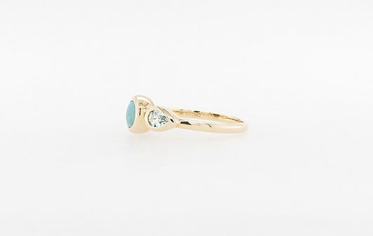 Opal & Pear Aquamarine Ring