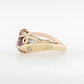 Pink Sapphire & Diamond Scroll Ring