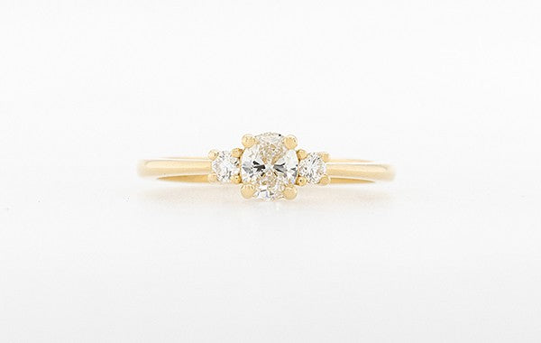 Diamond Trilogy Engagement Ring - Oval