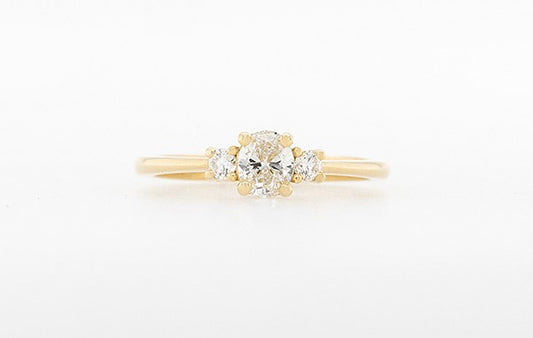 Diamond Trilogy Engagement Ring - Oval