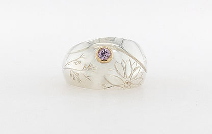 Geraldton Wax Everlasting Flower Sapphire Ring