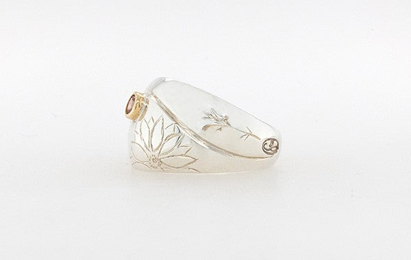 Geraldton Wax Everlasting Flower Sapphire Ring