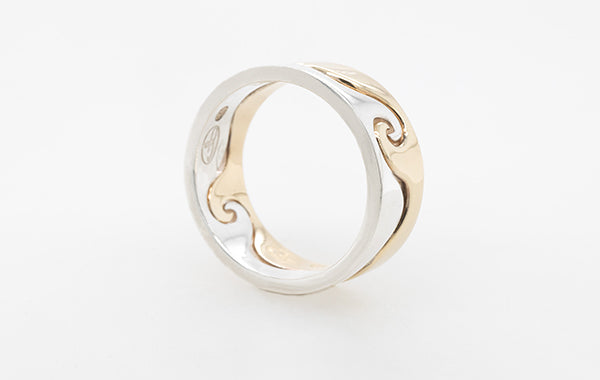 Gents 2 Tone Wave Ring