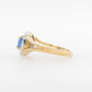 Sapphire & Diamond Halo Ring Light Blue