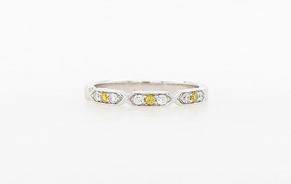 Wedding Ring Stacker Diamond Ring Yellow Diamonds.