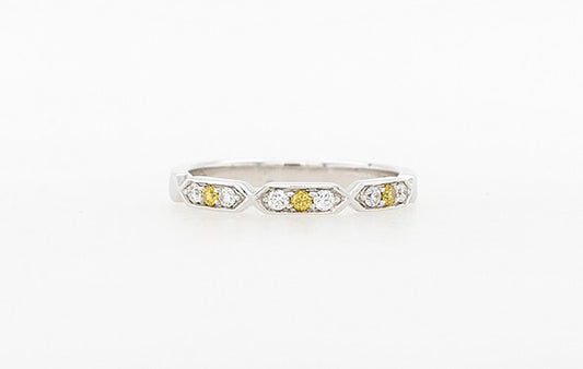 Wedding Ring Stacker Diamond Ring Yellow Diamonds.