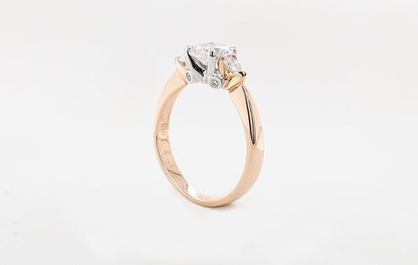 0.91ct Oval and Pear Diamond Ring