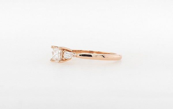Engagement Ring Princess Cut with Pear Diamond Trilogy