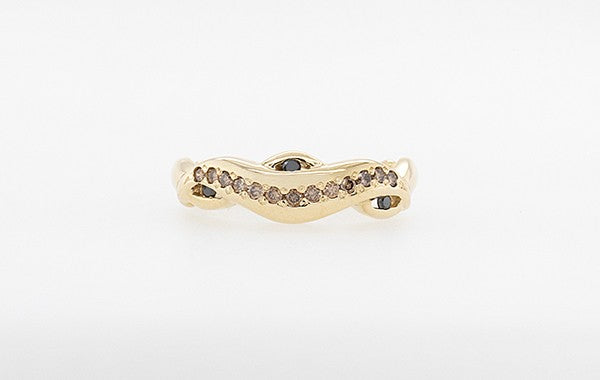 Wedding Ring Champagne and Black Diamonds