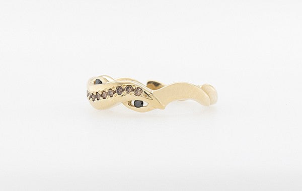 Wedding Ring Champagne and Black Diamonds