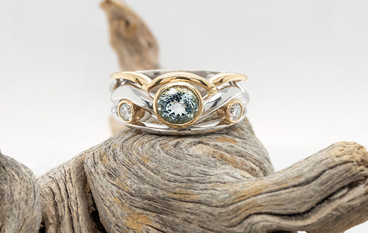 Aquamarine & Diamond Ring