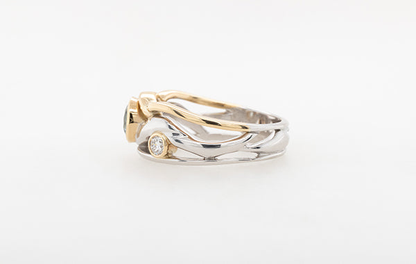 Aquamarine & Diamond Ring