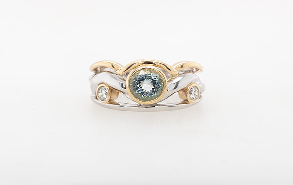 Aquamarine & Diamond Ring