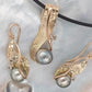 Pearl Champagne Diamond Embossed Drop Earrings